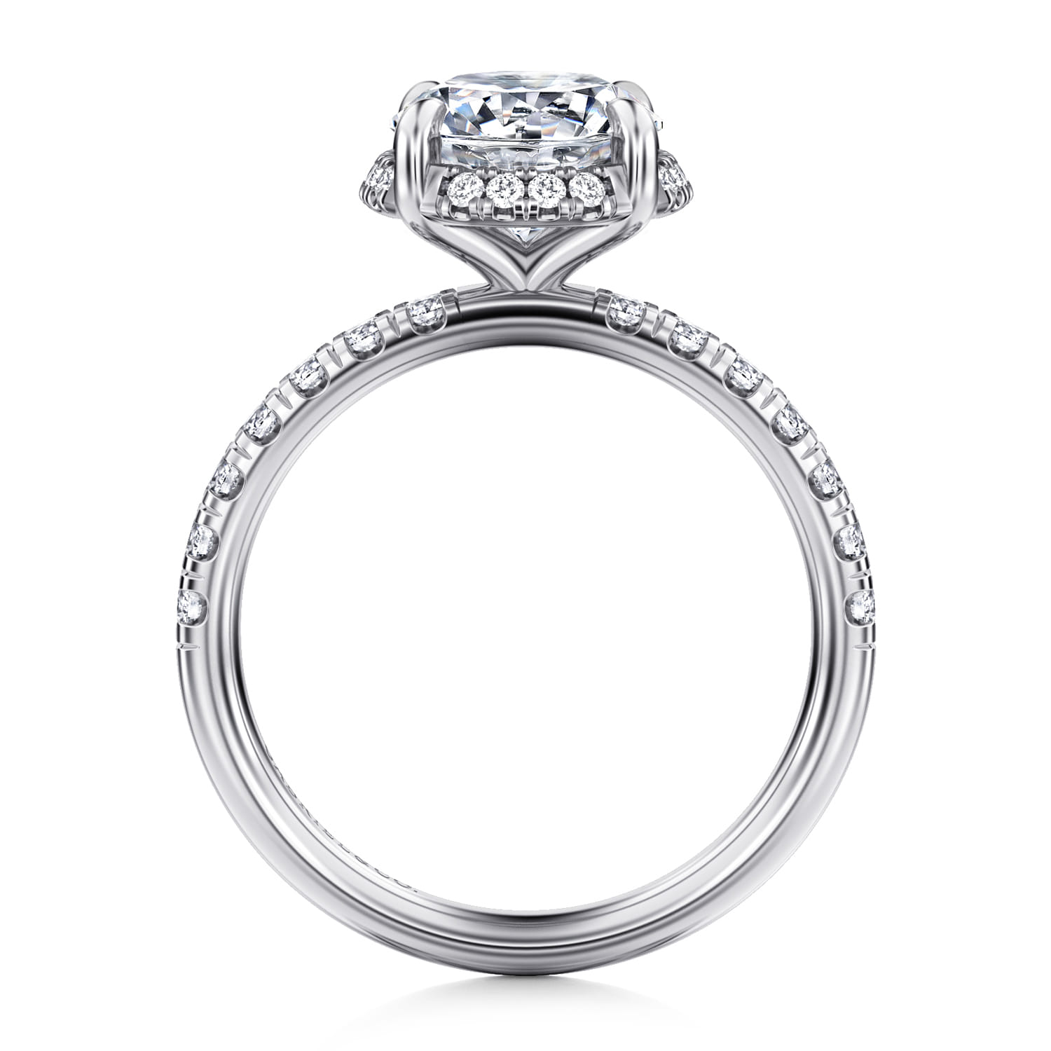 Talisa - 14K White Gold Round Hidden Halo Diamond Engagement Ring - 0.4 ct - Shot 2