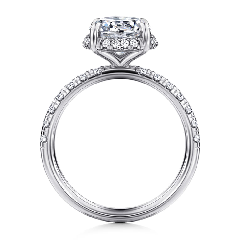 Talisa - 14K White Gold Round Hidden Halo Diamond Engagement Ring - 0.4 ct - Shot 2