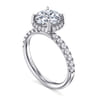 Talisa - 14K White Gold Round Hidden Halo Diamond Engagement Ring - 0.4 ct