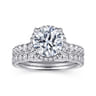 Talisa - 14K White Gold Round Hidden Halo Diamond Engagement Ring - 0.4 ct
