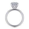 Anuk - 14K White Gold Round Hidden Halo Diamond Engagement Ring - 0.08 ct