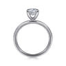 Anuk - 14K White Gold Round Hidden Halo Diamond Engagement Ring - 0.05 ct