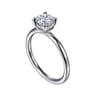 Anuk - 14K White Gold Round Hidden Halo Diamond Engagement Ring - 0.05 ct