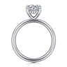 Anuk - 14K White Gold Round Hidden Halo Diamond Engagement Ring - 0.06 ct