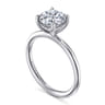 Anuk - 14K White Gold Round Hidden Halo Diamond Engagement Ring - 0.06 ct