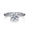 Anuk - 14K White Gold Round Hidden Halo Diamond Engagement Ring - 0.06 ct