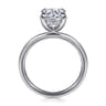 Anuk - 14K White Gold Round Hidden Halo Diamond Engagement Ring - 0.06 ct