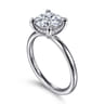 Anuk - 14K White Gold Round Hidden Halo Diamond Engagement Ring - 0.06 ct
