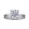 Anuk - 14K White Gold Round Hidden Halo Diamond Engagement Ring - 0.06 ct