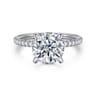 Allison - 14K White Gold Round Hidden Halo Diamond Engagement Ring - 0.25 ct