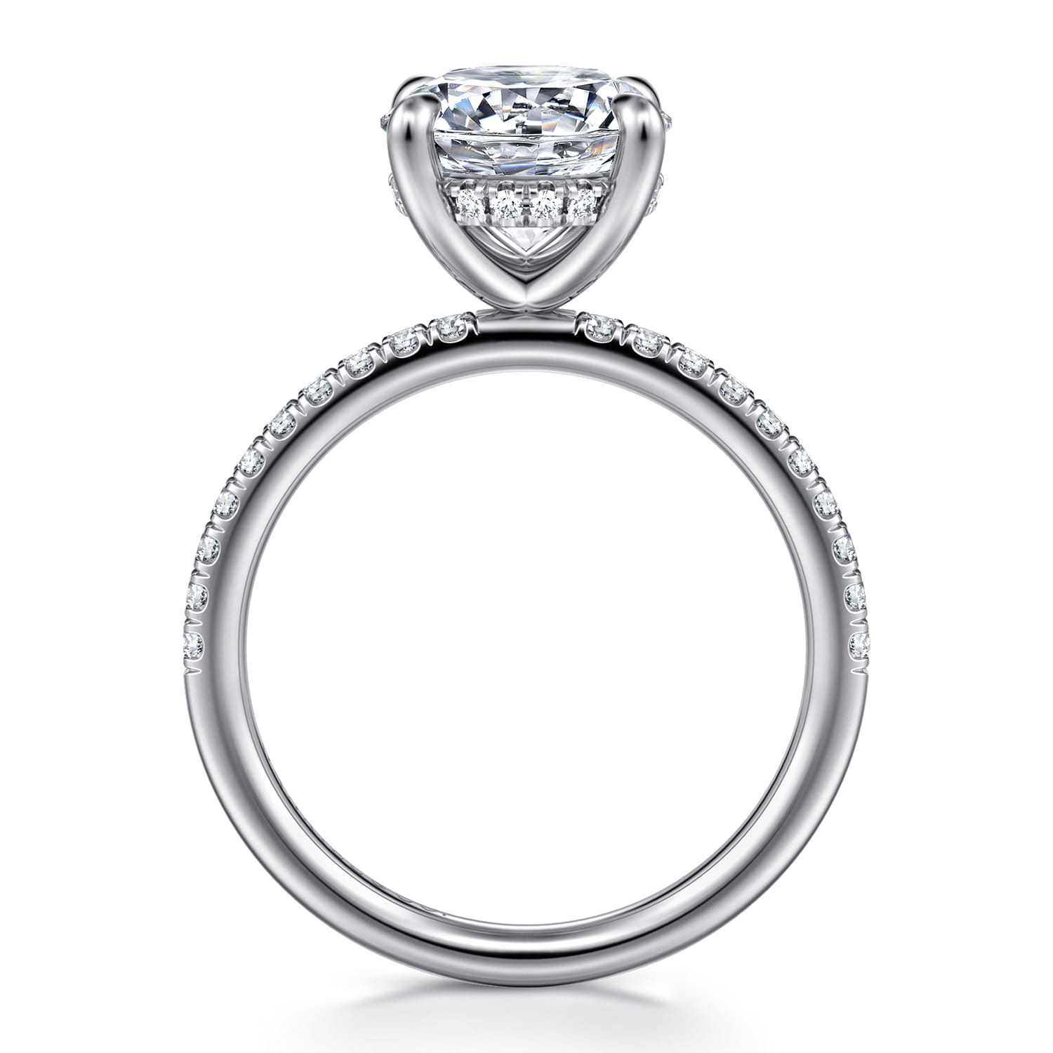 Allison - 14K White Gold Round Hidden Halo Diamond Engagement Ring - 0.25 ct - Shot 2