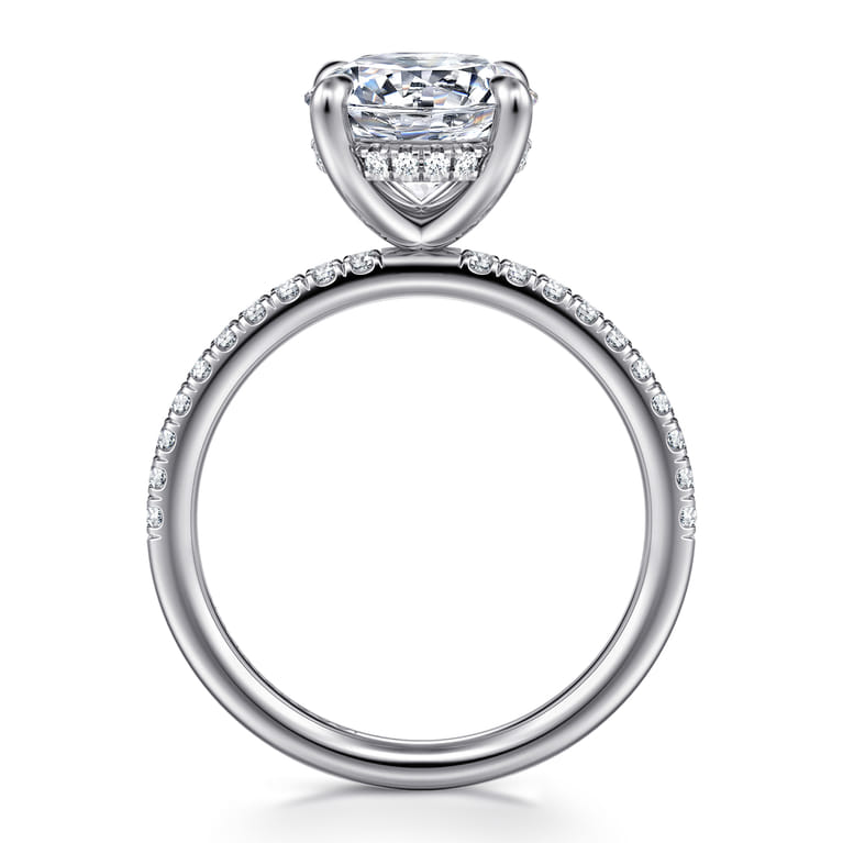 Allison - 14K White Gold Round Hidden Halo Diamond Engagement Ring - 0.25 ct - Shot 2