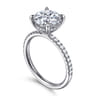 Allison - 14K White Gold Round Hidden Halo Diamond Engagement Ring - 0.25 ct