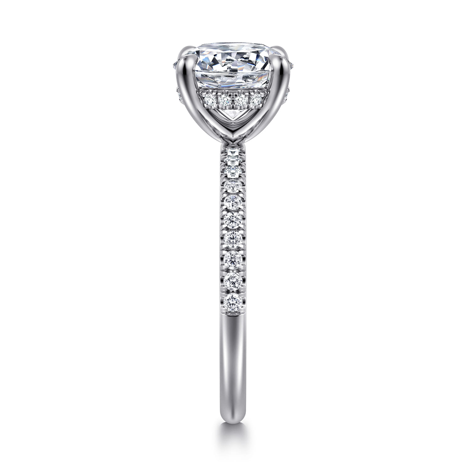 Allison - 14K White Gold Round Hidden Halo Diamond Engagement Ring - 0.25 ct - Shot 4