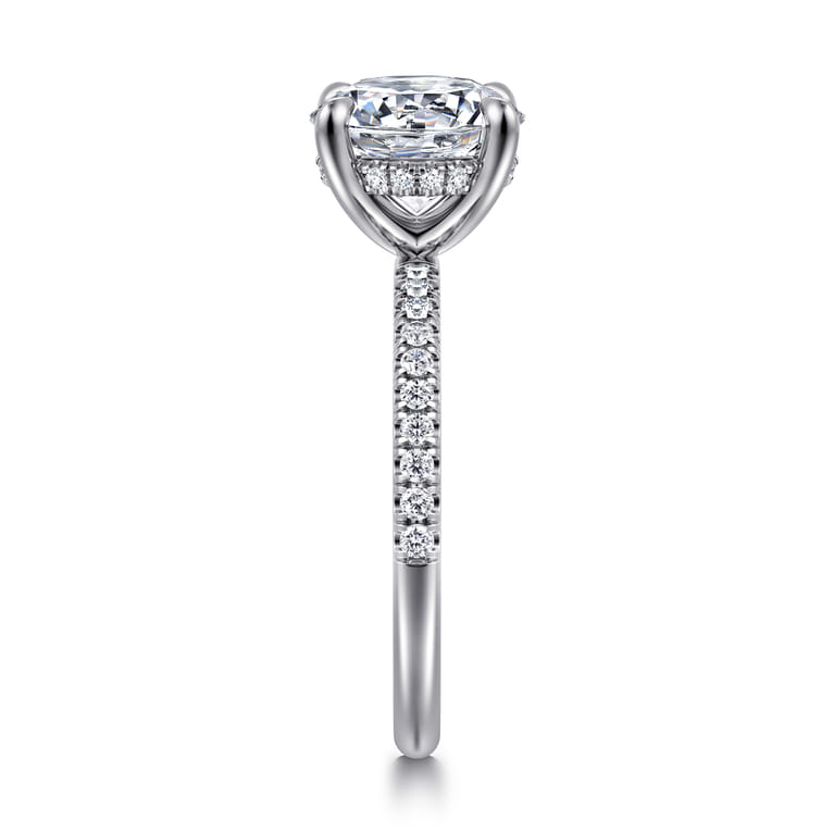Allison - 14K White Gold Round Hidden Halo Diamond Engagement Ring - 0.25 ct - Shot 4