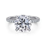 Allison - 14K White Gold Round Hidden Halo Diamond and Engagement Ring - 0.3 ct