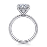 Allison - 14K White Gold Round Hidden Halo Diamond and Engagement Ring - 0.3 ct