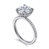 Allison - 14K White Gold Round Hidden Halo Diamond and Engagement Ring - 0.3 ct