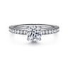 Allison - 14K White Gold Round Hidden Halo Diamond and Engagement Ring - 0.25 ct