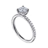 Allison - 14K White Gold Round Hidden Halo Diamond and Engagement Ring - 0.25 ct