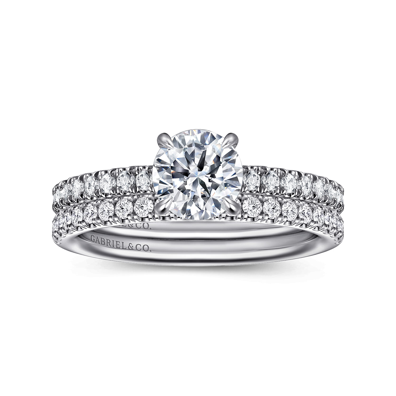 Allison - 14K White Gold Round Hidden Halo Diamond and Engagement Ring - 0.25 ct - Shot 4