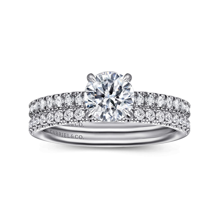 Allison - 14K White Gold Round Hidden Halo Diamond and Engagement Ring - 0.25 ct - Shot 4