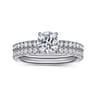 Allison - 14K White Gold Round Hidden Halo Diamond and Engagement Ring - 0.25 ct