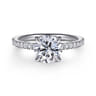 Allison - 14K White Gold Round Hidden Halo Diamond Engagement Ring - 0.25 ct