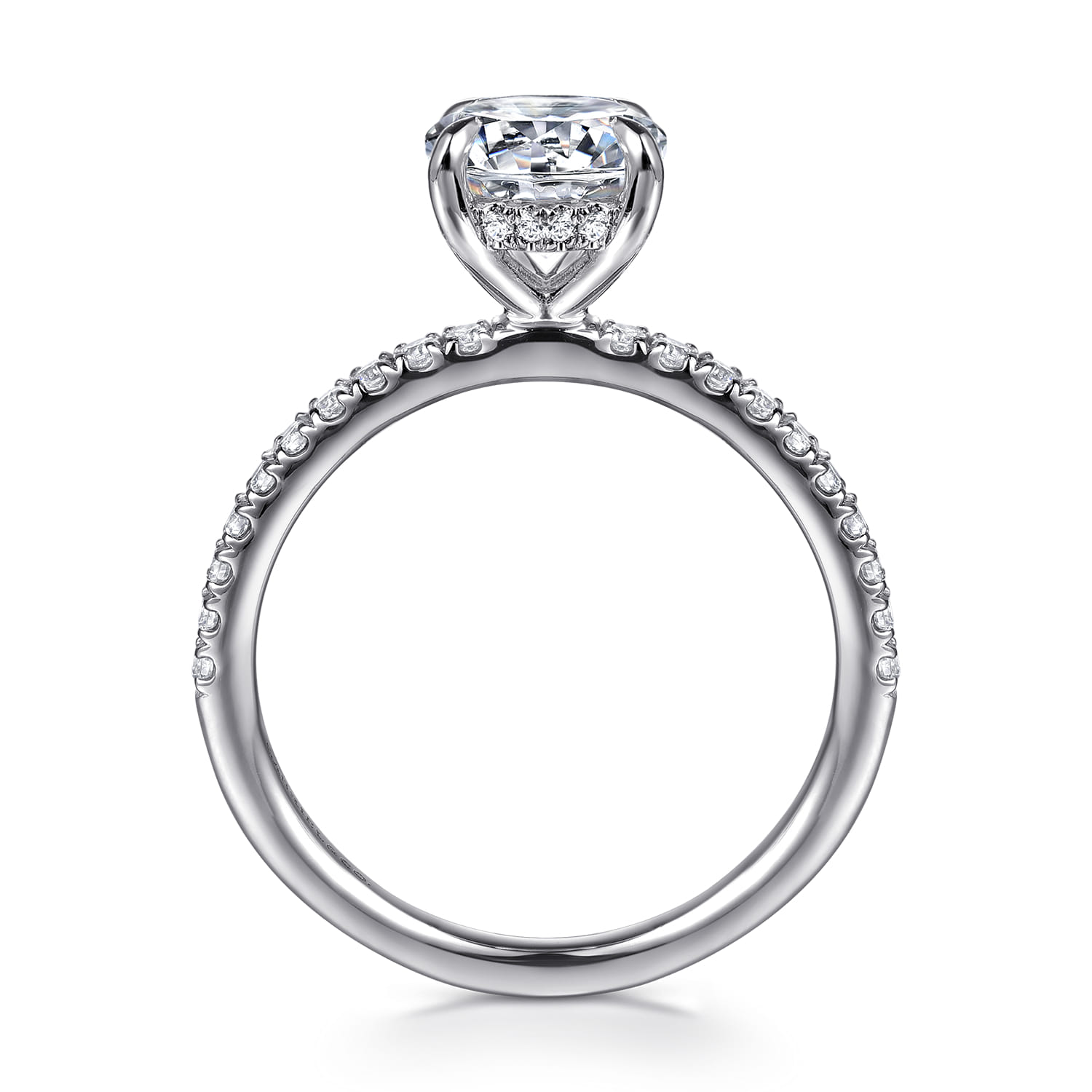 Allison - 14K White Gold Round Hidden Halo Diamond Engagement Ring - 0.25 ct - Shot 2
