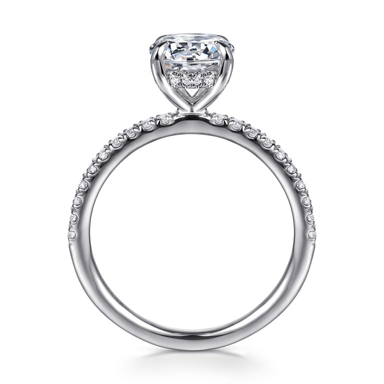 Allison - 14K White Gold Round Hidden Halo Diamond Engagement Ring - 0.25 ct - Shot 2