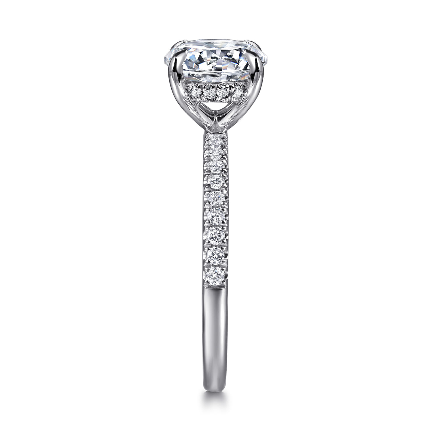 Allison - 14K White Gold Round Hidden Halo Diamond Engagement Ring - 0.25 ct - Shot 4