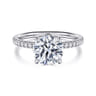 Allison - 14K White Gold Round Hidden Halo Diamond and Engagement Ring - 0.25 ct