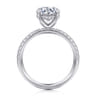 Allison - 14K White Gold Round Hidden Halo Diamond and Engagement Ring - 0.25 ct