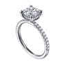 Allison - 14K White Gold Round Hidden Halo Diamond and Engagement Ring - 0.25 ct