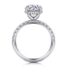 Adela - 14K White Gold Round Hidden Halo Diamond Engagement Ring - 0.4 ct
