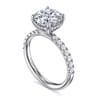 Adela - 14K White Gold Round Hidden Halo Diamond Engagement Ring - 0.4 ct