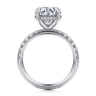 Adela - 14K White Gold Round Hidden Halo Diamond Engagement Ring - 0.43 ct