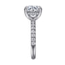 Adela - 14K White Gold Round Hidden Halo Diamond Engagement Ring - 0.43 ct