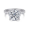 Adela - 14K White Gold Round Hidden Halo Diamond Engagement Ring - 0.43 ct