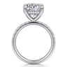 Adela - 14K White Gold Round Hidden Halo Diamond Engagement Ring - 0.43 ct