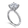 Adela - 14K White Gold Round Hidden Halo Diamond Engagement Ring - 0.43 ct