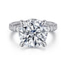 Adela - 14K White Gold Round Hidden Halo Diamond Engagement Ring - 0.4 ct