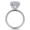 Adela - 14K White Gold Round Hidden Halo Diamond Engagement Ring - 0.4 ct