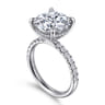 Adela - 14K White Gold Round Hidden Halo Diamond Engagement Ring - 0.4 ct