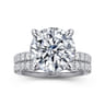 Adela - 14K White Gold Round Hidden Halo Diamond Engagement Ring - 0.4 ct