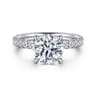 Adela - 14K White Gold Round Hidden Halo Diamond Engagement Ring - 0.4 ct