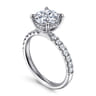 Adela - 14K White Gold Round Hidden Halo Diamond Engagement Ring - 0.4 ct