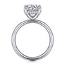 Peace - 14K White Gold Round Hidden Halo Diamond Engagement Ring - 0.08 ct