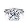 Peace - 14K White Gold Round Hidden Halo Diamond Engagement Ring - 0.12 ct