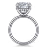 Peace - 14K White Gold Round Hidden Halo Diamond Engagement Ring - 0.12 ct